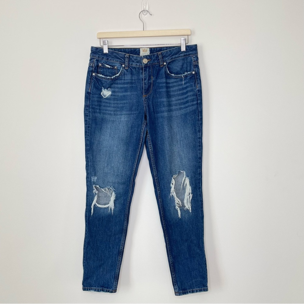 RIVER ISLAND | Ripped Distressed High‎ Rise Jeans | 10
